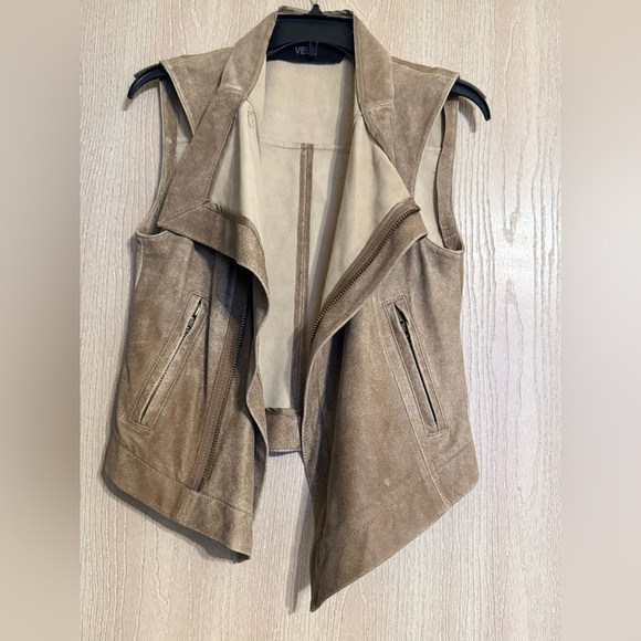 VEDA Maxine Moto Real Leather Vest - Picture 1 of 10